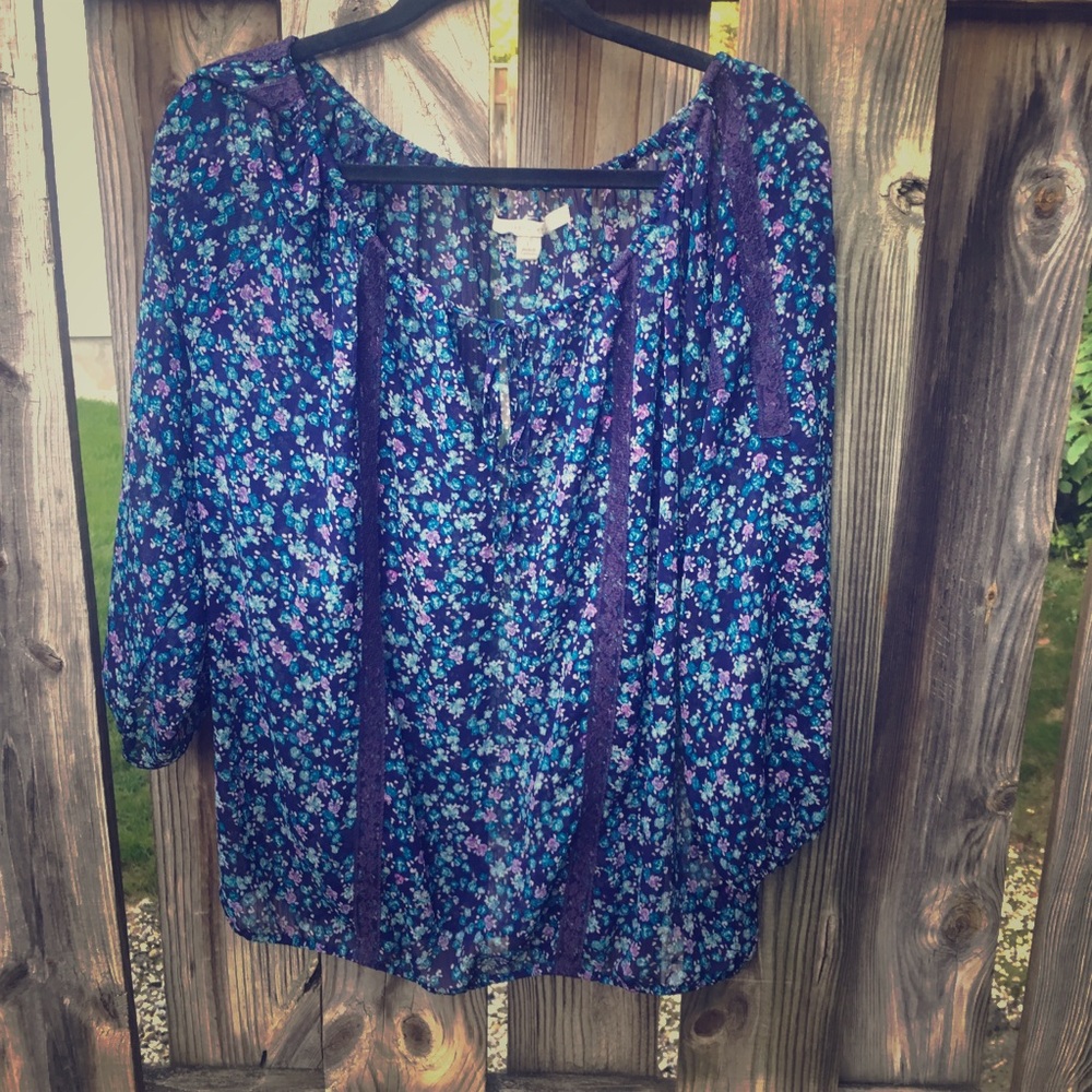 EASTER SALE! Feminine & Floral Sheer Blouse